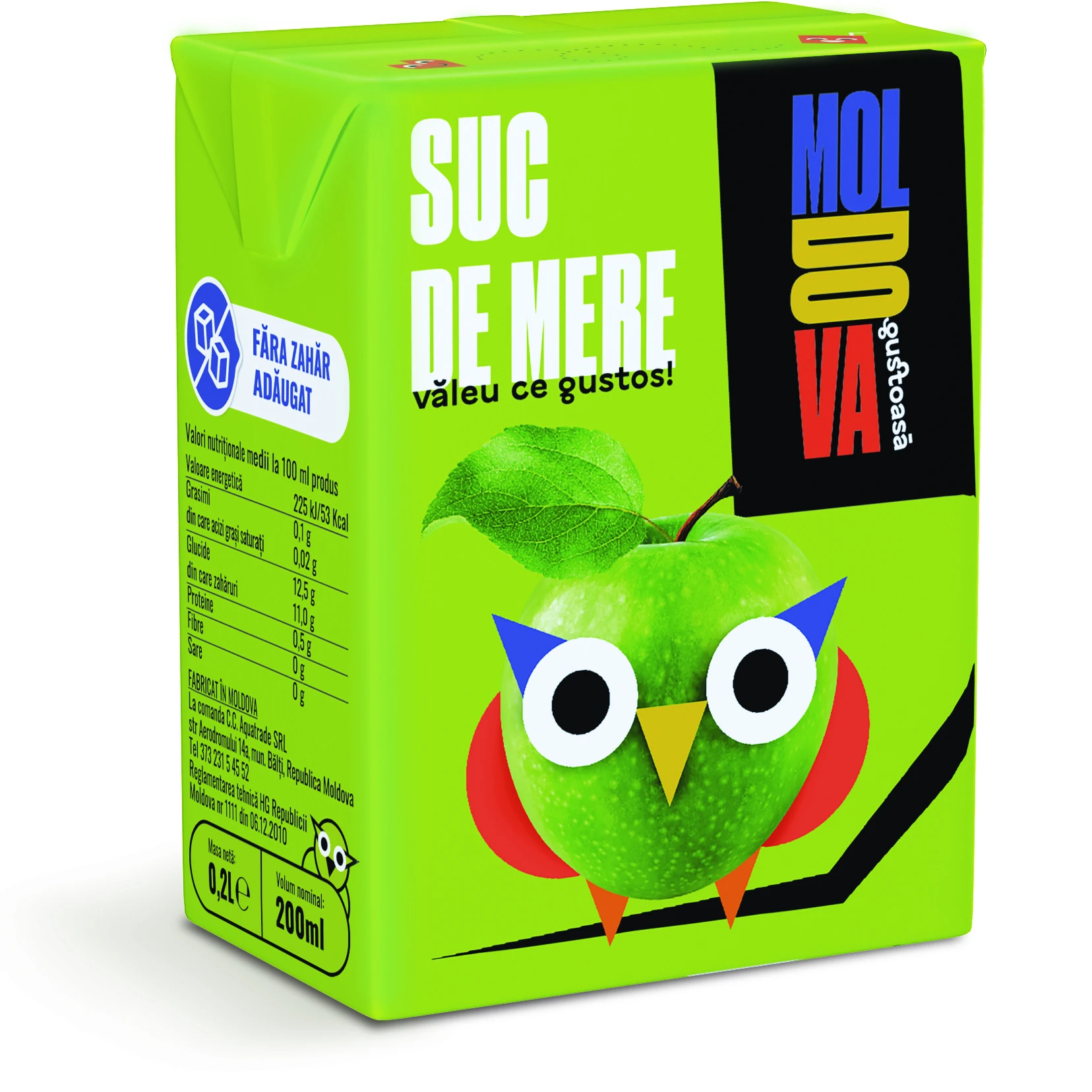 Suc Moldova Gustoasă Măr 0.2 L x 12 bucăți