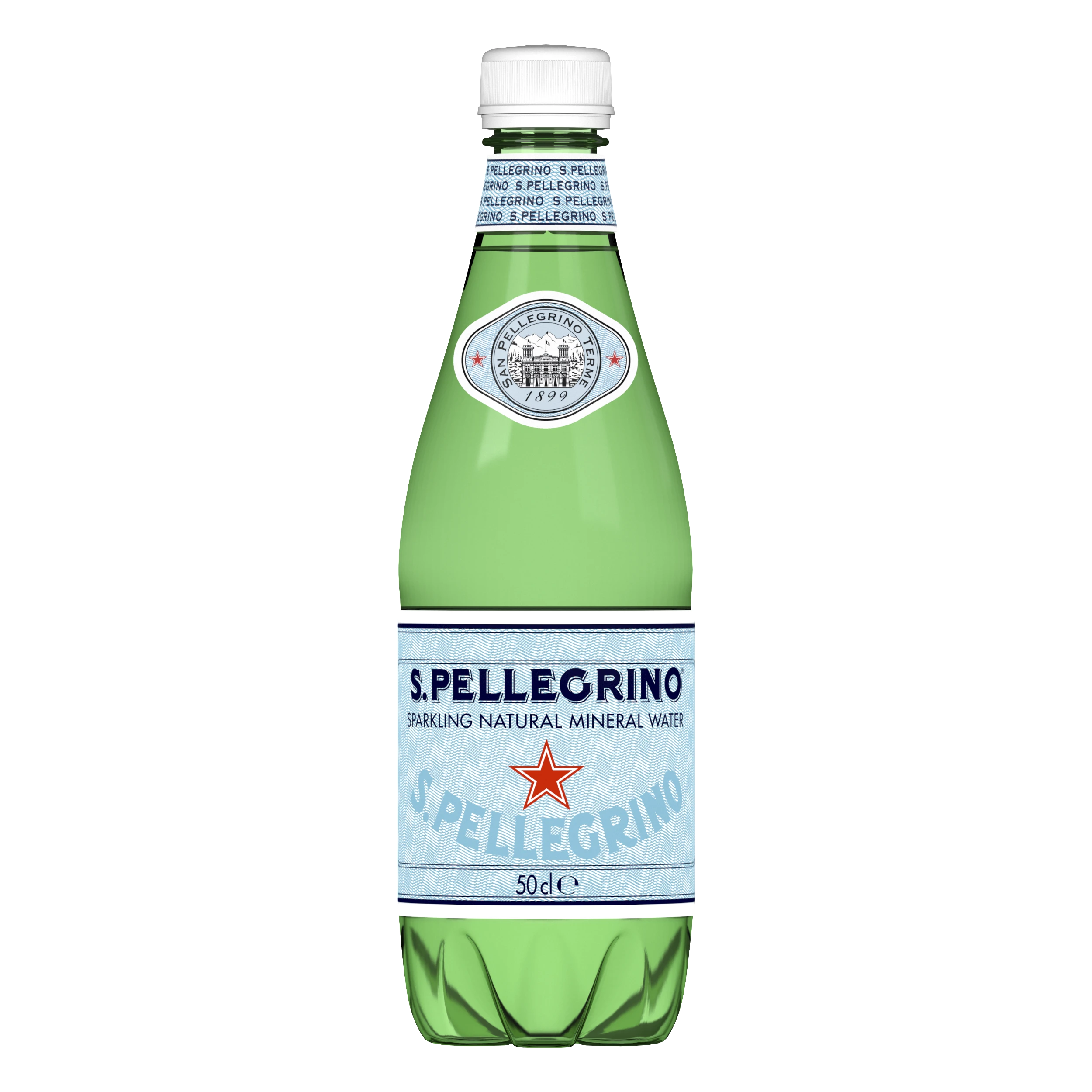 S.Pellegrino carbogazoasă - Natural Mineral Water 0.5 l x 6 buc, sticle PET