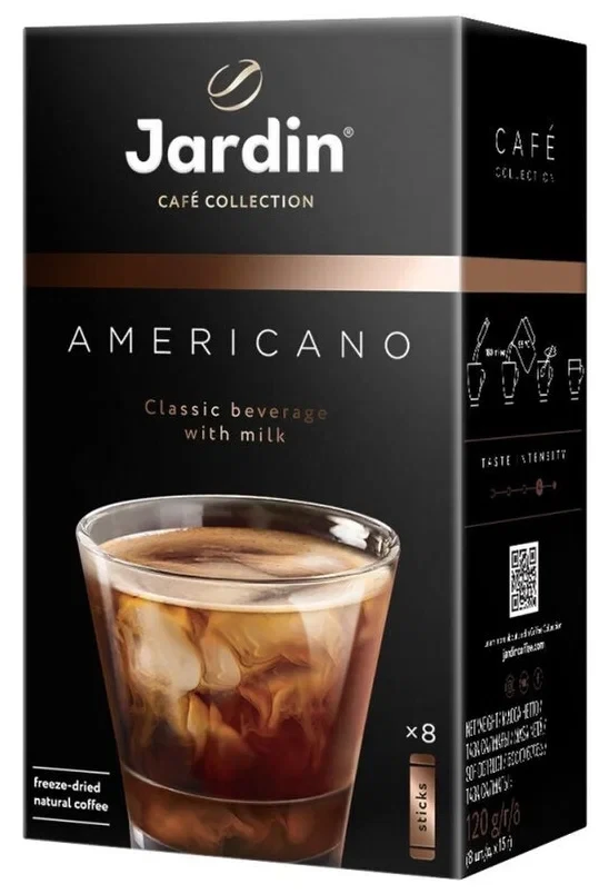 Cafea Jardin Americano solubil 3 în 1 – 8 stick-uri de câte 18 g