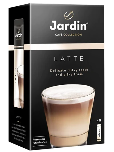 Cafea Jardin Latte solubil 3 în 1 – 8 stick-uri de câte 18 g