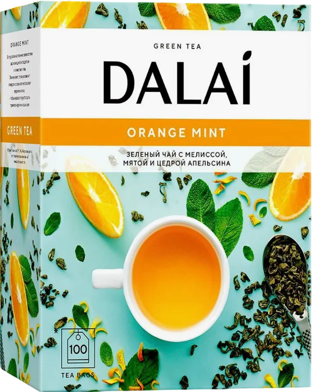 Ceai Dalai Orange Mint, 100 pliculețe