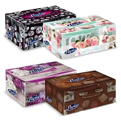 Șervețele cosmetice Papia, 120 bucăți