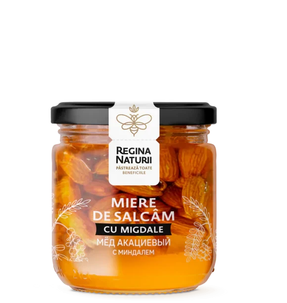 Miere Regina Naturii de salcâm cu migdale 250 g