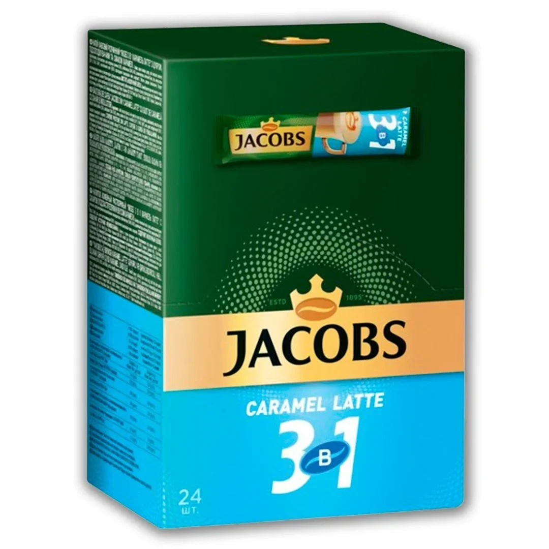 Cafea Jacobs Caramela Latte instant 3 în 1 – 24 de plicuri