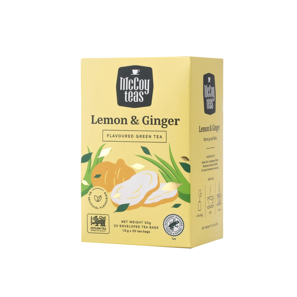 Ceai McCoy Lemon and Ginger, 20 pachețele